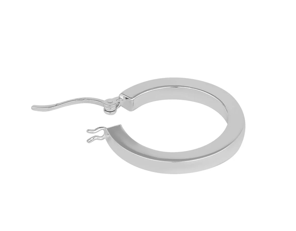 Sterling Silver 3.0MM x 25MM Hoop Earrings