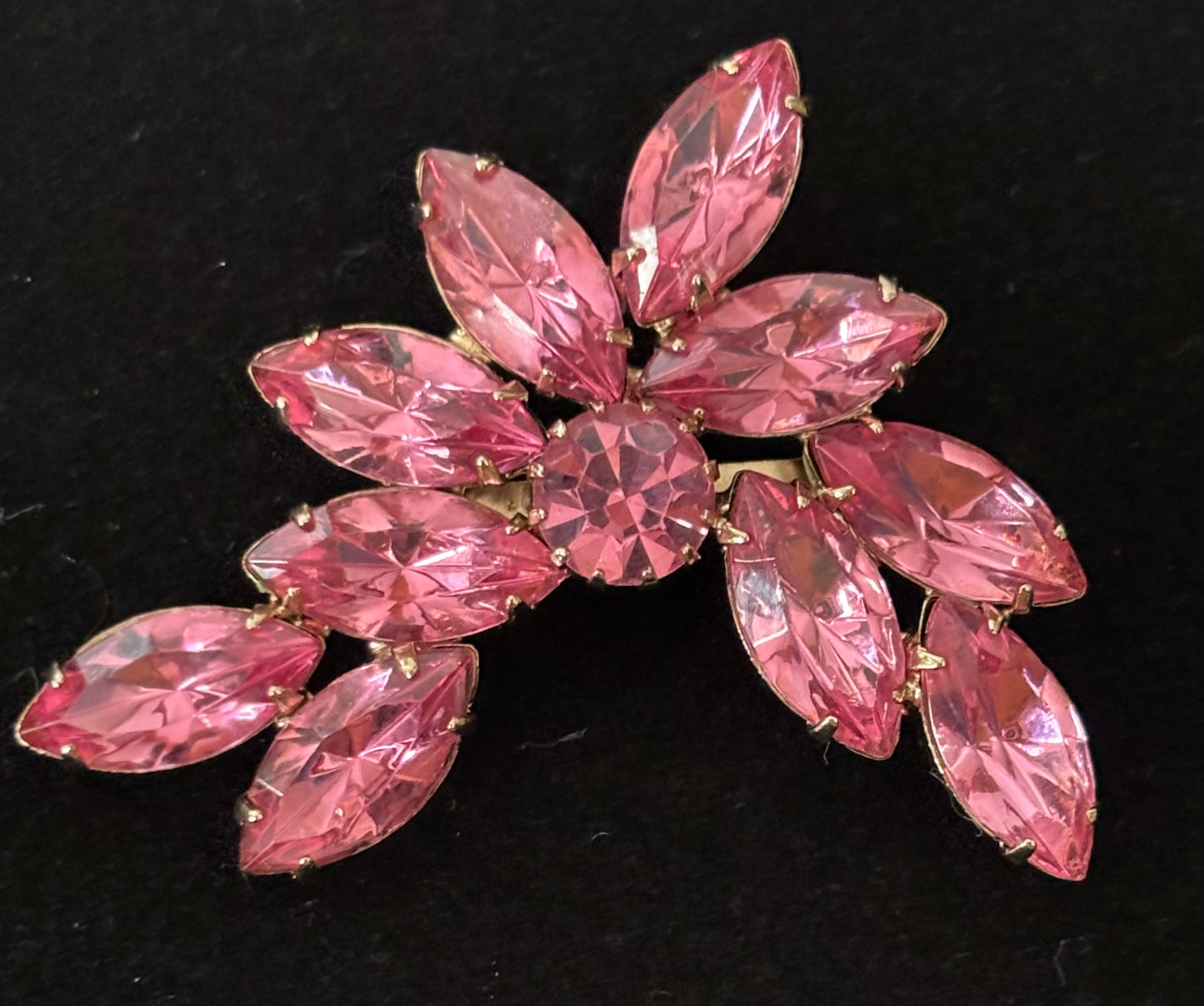 Vintage Pink Rhinestone Brooch
